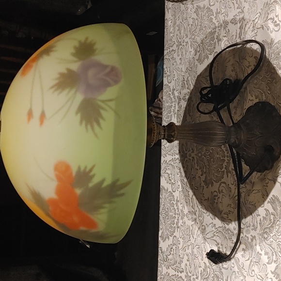 Vintage Reverse Painted Lamp Shade - Picture 2 of 6